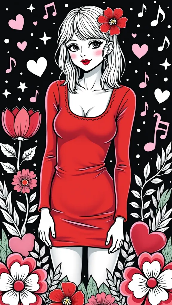 coloriage rouge Taylor Swift